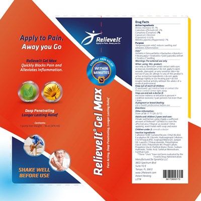 Package Label (Relieve Gel Max 16oz)